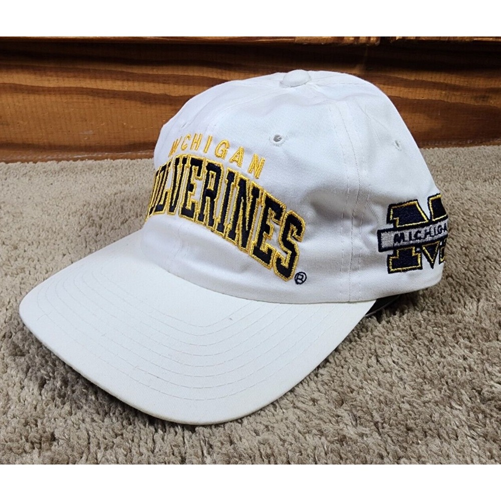 Vintage Michigan‎ Wolverines Hat Snapback 90s Starter White University NCAA
